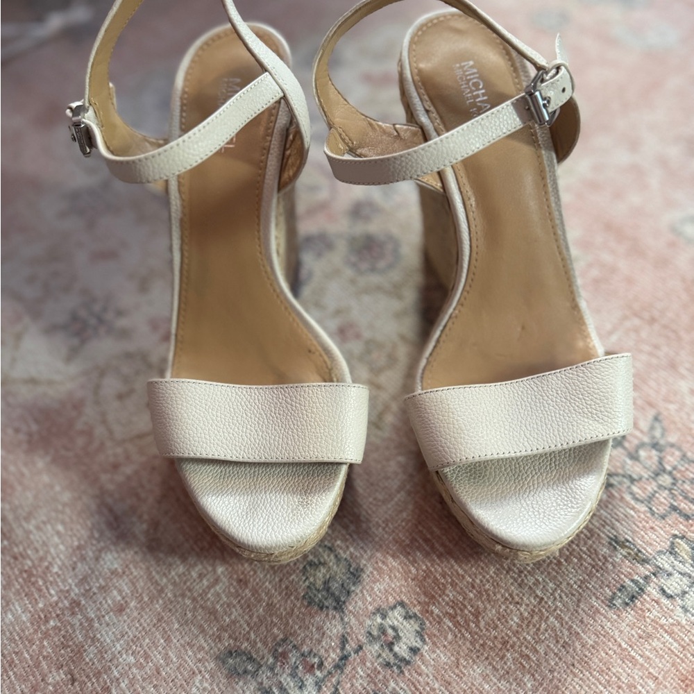 Michael Kors White Wedge Sandals Size 6.5M